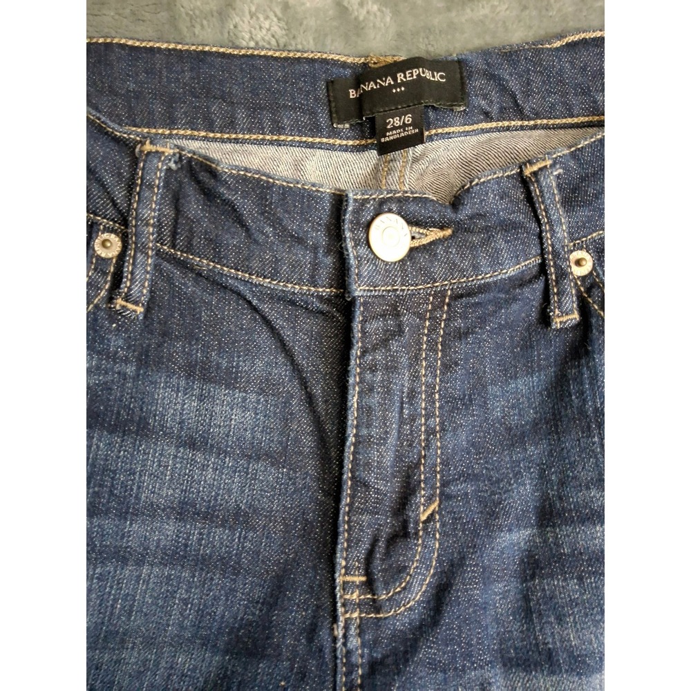 Banana Republic Womens Straight Leg Jeans Dark Wash Blue Denim Size 28/6 - Picture 7 of 13